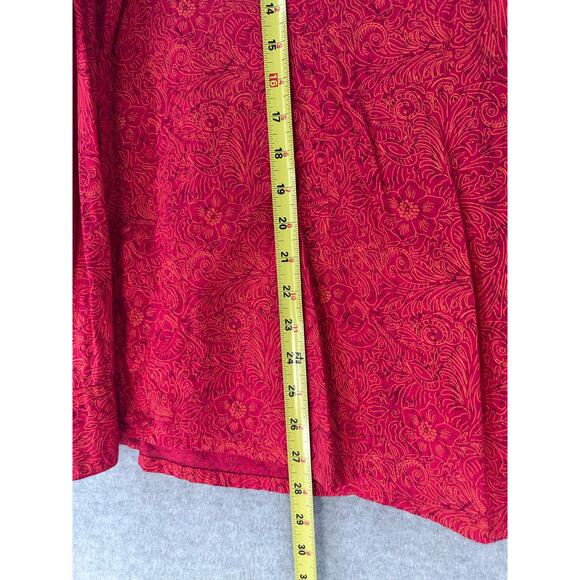Wrangler Women's L VTG Inspired Red Floral Snap Closure Collared Shirt Western - Picture 5 of 9